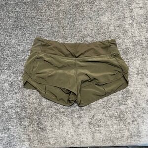 Lululemon Speed Up Shorts 2.5" Women's Size 6 Olive Green Running Athletic Short